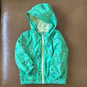 Cat & Jack Teal Hooded Jacket with Truck Print - 2T